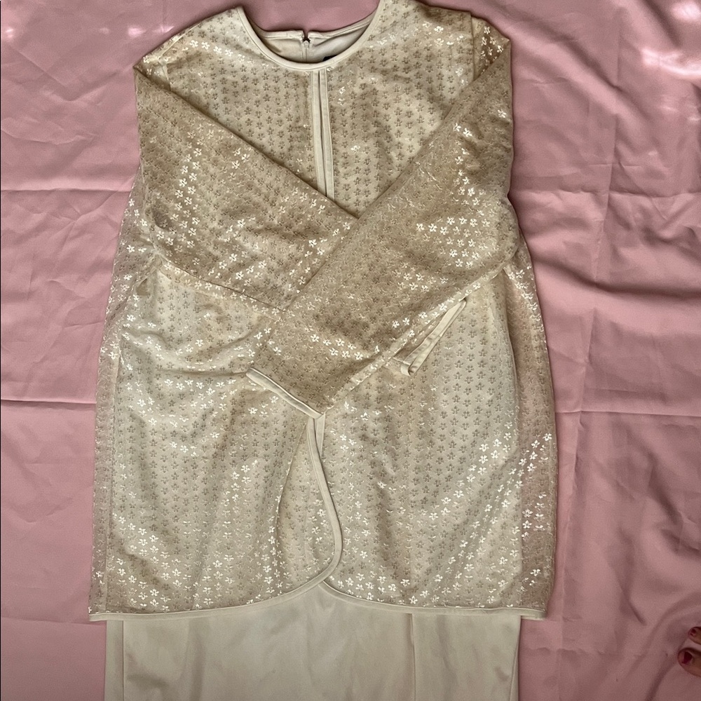 Vintage Cream embroidered baby doll dress